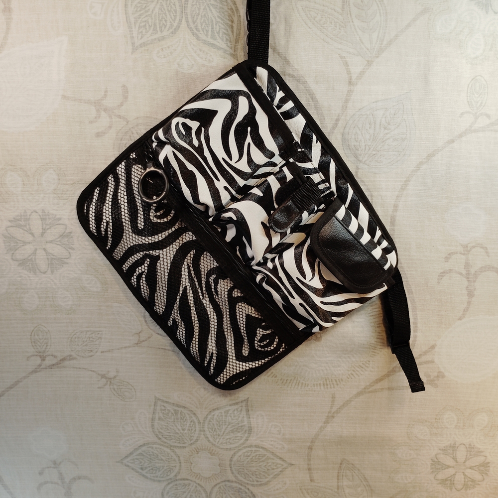 Zebra Print Hair Care Tools Organizer Clip On Apron